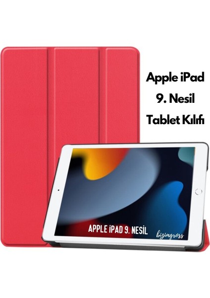 Apple iPad 9 Kılıf 9. Nesil 10.2 Smart Folio Cover Akıllı Uyku Modlu Pu Deri Standlı Tablet Kılıfı