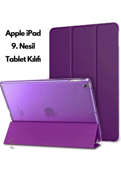 Apple iPad 9 Kılıf 9. Nesil 10.2 Smart Folio Cover Akıllı Uyku Modlu Pu Deri Standlı Tablet Kılıfı