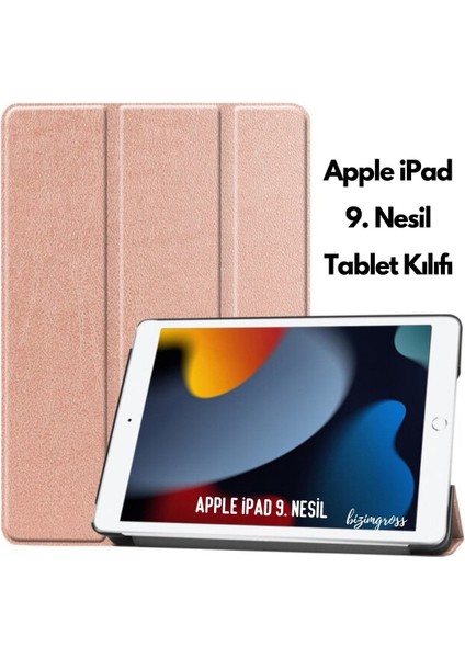 Apple iPad 9 Kılıf 9. Nesil 10.2 Smart Folio Cover Akıllı Uyku Modlu Pu Deri Standlı Tablet Kılıfı