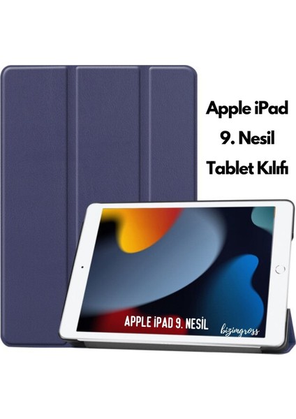 Apple iPad 9 Kılıf 9. Nesil 10.2 Smart Folio Cover Akıllı Uyku Modlu Pu Deri Standlı Tablet Kılıfı