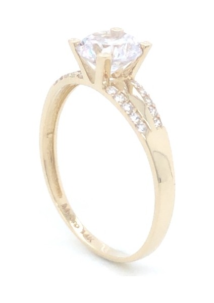 14 Ayar Tektaş Altın Yüzük