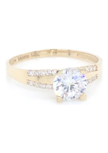 14 Ayar Tektaş Altın Yüzük modelleri