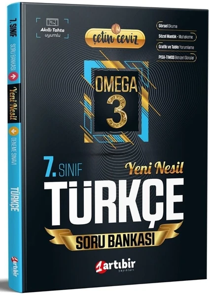 Artıbir Yayınları 7. Sınıf Türkçe Soru Bankası Çetin Ceviz Omega 3