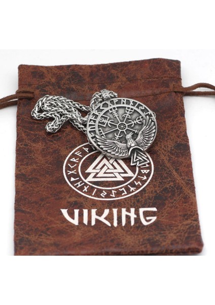 Viking Mitoloji Hafıza Simgesi Raven Kuzgun Viking Kolye