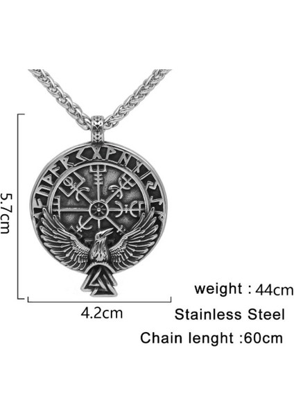 Viking Mitoloji Hafıza Simgesi Raven Kuzgun Viking Kolye
