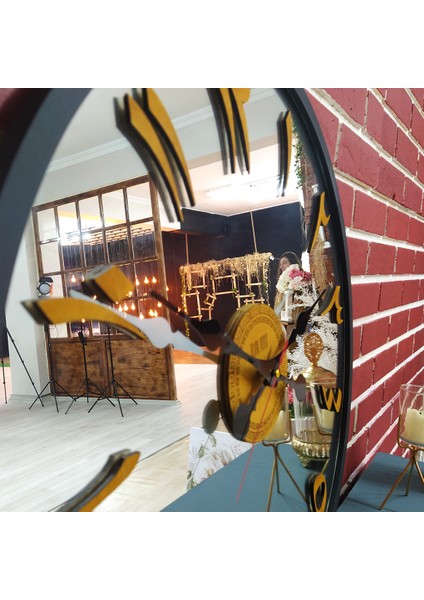 RacartShop Arapça Rakamlı Dekoratif Aynalı Duvar Saati - 71 modelleri