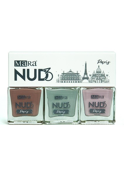 Nude Oje Seti 3'lü Paris Renk Seçenekleri ile Şık ve Modern Manikür