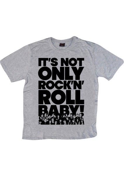 Rock And Roll Baskılı T-Shirt