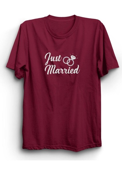 Just Married Evlendik Baskılı Tshirt