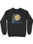 Hinditan Haritalı ve Bayraklı Siyah Sweatshirt 1