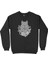 Kurt Çiçekli Mandala Siyah Sweatshirt 1