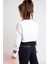Kız Çocuk Go Play Fileli Crop Beyaz Sweatshirt (4-12YAŞ) 3