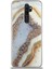 Oppo A9 2020 Kapak Mermer Desenli Pop Socketli Silikon Kılıf - Gold 2