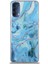 Oppo Reno 4 Kapak Mermer Desenli Pop Socketli Silikon Kılıf - Mavi 2