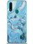 Oppo A31 Kapak Mermer Desenli Pop Socketli Silikon Kılıf - Mavi 1