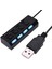 4 Port USB 2.0 Çoklayıcı Hub Anahtarlı Işıklı On Off Düğmeli 1