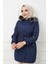 Lacivert Içi Kürkü ve Su Geçirmez Bayan Kışlık Mont & Kaban 1