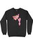 Meraklı Pembe Panter Siyah Sweatshirt 1