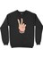 Zafer Işareti Siyah Sweatshirt 1