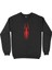 Kırmızı Renkli Ince Örümcek Siyah Sweatshirt 1