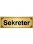 Sekreter 7 x 20 cm Altın Renk Metal Yönlendirme Levhası 1