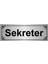 Sekreter 7 x 20 cm Gümüş Renk Metal Yönlendirme Levhası 1