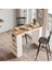 Lowa 120 cm Raflı Bar Masası Yemek Masası Mutfak Masası Çam-Beyaz Lw1-AW 1