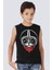 Kasklı Kedi Siyah Kesik Kol | Kolsuz Kız Erkek Uniseks T-Shirt | Atlet 1