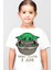 Bebe Yoda Beyaz Kısa Kollu Kız Erkek Uniseks Çocuk T-Shirt 1