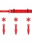 Ahşap Oyuncak Samuray Seti 3 Lü, Katana Kılıcı + 3 Ad. Ninja Yıldızı Kohga + 3 Ad. Fırlatma Bıçağı Kunai Kırmızı 1