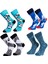 Mutlu & Renkli Desenli 4'lü Panda, Hokey, Zebra, Doğa Desenli Çorap Set 1