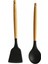 Yanmaz Yapışmaz Ahşap Saplı Silikon Spatula 2 ' Li Set 32 cm 1