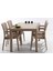 Eminhome Rattan Camlı Masa Set 70X120 cm Capi 4 Kişilik 1