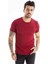 Bordo Erkek/Unisex Slim Fit Dar Kesim Bisiklet Yaka Pamuklu Likralı Basic Tişört 1801131 1