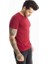 Bordo Erkek/Unisex Slim Fit Dar Kesim Bisiklet Yaka Pamuklu Likralı Basic Tişört 1801131 2