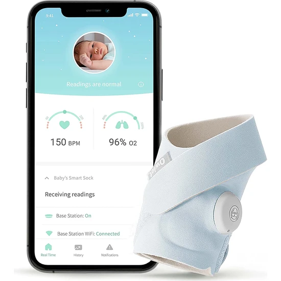 Owlet — Akıllı Bebek Monitörü — Oksijen ve Nabız Sergileme — Ios ve Android Uyumlu — Smart Sock 3 (Yurt Dışından)