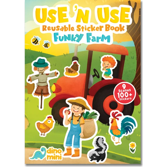 Use 'n Use Sticker Book Funky Farm (Tak Çıkar Çıkartma Kitabı)