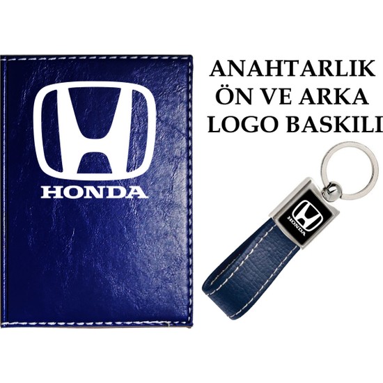 Promosyon Denizi Honda Logolu Lacivert Ruhsat Kabı ve Honda Logolu Anahtarlık