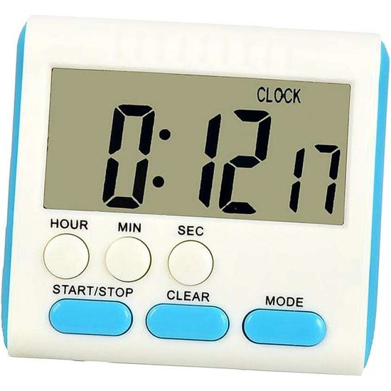 Flameer LCD Dijital Mutfak Pişirme Zamanlayıcı Sayımı Aşağı Yukarı Saat Alarm Araçları Mavi (Yurt Dışından)