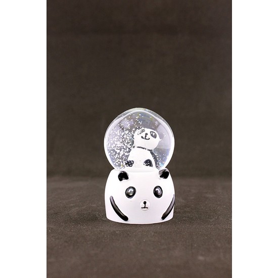 Hediye Filesi Mini Boy Panda Tasarımlı Kar Küresi Işıklı 7 cm