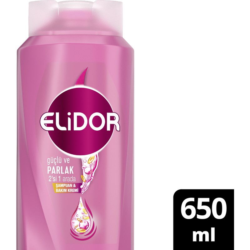 Elidor Superblend 2'si 1 Arada Şampuan ve Saç Bakım Kremi Güçlü ve Parlak Saçlar Vitamin E Macamadia Yağı Keratin 650 ML