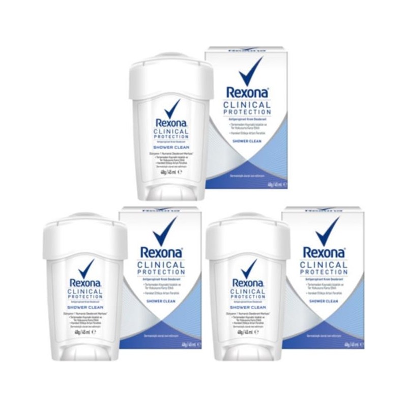 Rexona Clinical Protection Shower Clean 45ML x 3 Adet