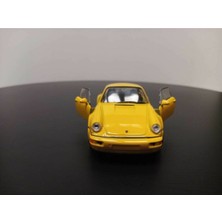 Welly 1:36 Porsche 911 Turbo Diecast Çek Bırak Model Araba (Sarı)