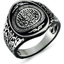 Takılingo Kelime-I Tevhid Yazılı Gümüş Erkek Yüzük