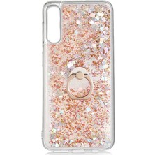 Dlrcase Samsung Galaxy A50 Kılıf Milce Sulu Yüzüklü Silikon Arka Kapak Gold