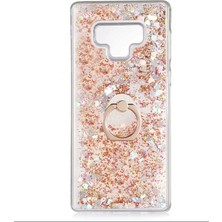 Dlrcase Samsung Galaxy Note 9 Kılıf Milce Sulu Yüzüklü Silikon Arka Kapak Gold