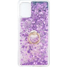Dlrcase Samsung Galaxy A71 Kılıf Milce Sulu Yüzüklü Silikon Arka Kapak Mor
