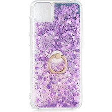 Dlrcase Huawei Y5P Kılıf Milce Sulu Yüzüklü Silikon Arka Kapak Mor