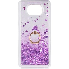 Dlrcase Xiaomi Poco X3 Kılıf Milce Sulu Yüzüklü Silikon Arka Kapak Mor