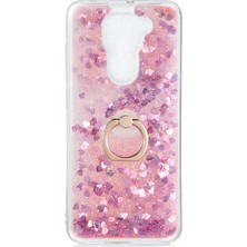 Dlrcase Xiaomi Redmi Note 9 Kılıf Milce Sulu Yüzüklü Silikon Arka Kapak Pembe